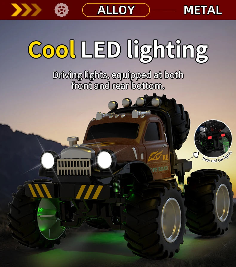 New 1:64 Rc Car Mini 2.4Ghz City Road Handle High Speed Alloy All Terrain Remote Control Car Dual Control Children's Toys Gifts