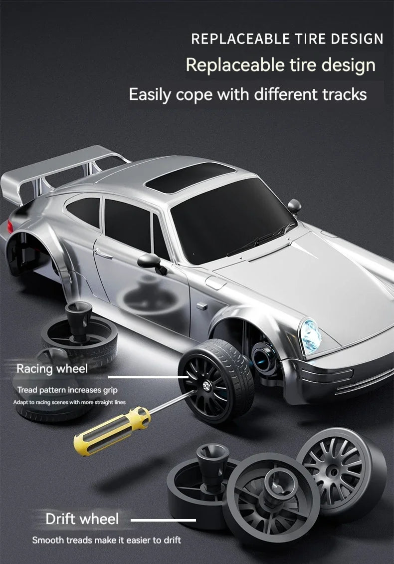 1:24 Scale 20+KM/H RC Drift Car 2.4G 4WD High Speed RC Drifting Car Remote Control Cars with LED Lights Drifting Tires Race Toys