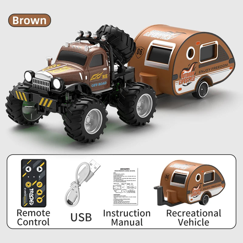 New 1:64 Rc Car Mini 2.4Ghz City Road Handle High Speed Alloy All Terrain Remote Control Car Dual Control Children's Toys Gifts