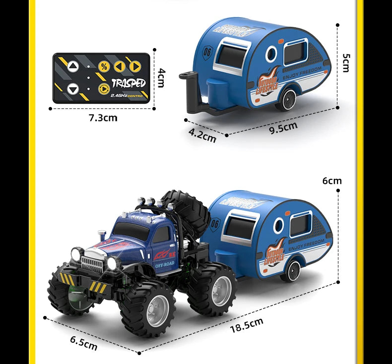 New 1:64 Rc Car Mini 2.4Ghz City Road Handle High Speed Alloy All Terrain Remote Control Car Dual Control Children's Toys Gifts
