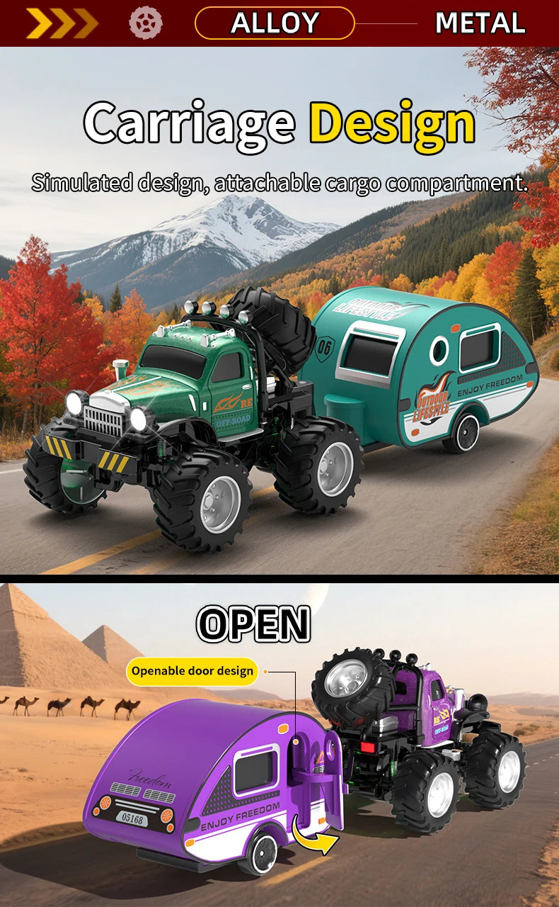 New 1:64 Rc Car Mini 2.4Ghz City Road Handle High Speed Alloy All Terrain Remote Control Car Dual Control Children's Toys Gifts