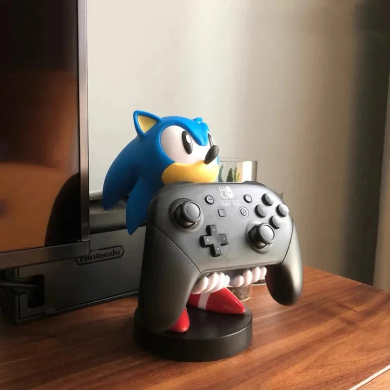 Anime Sonic Figure Hedgehog Phone Holder Switch PS4 PS5 Xbox Game Controller Holder Action Figure Model Toys Children Fans Gift
