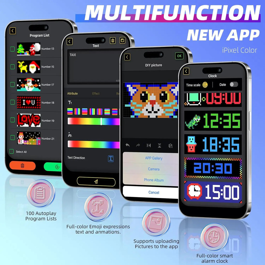 Led Eyes For Truck Led Matrix Panel RGB LED Car Panel DIY Programmable Bluetooth App Control Scrolling  Light