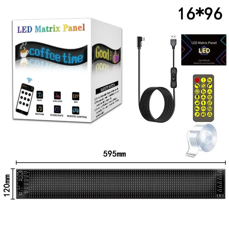 Led Eyes For Truck Led Matrix Panel RGB LED Car Panel DIY Programmable Bluetooth App Control Scrolling  Light