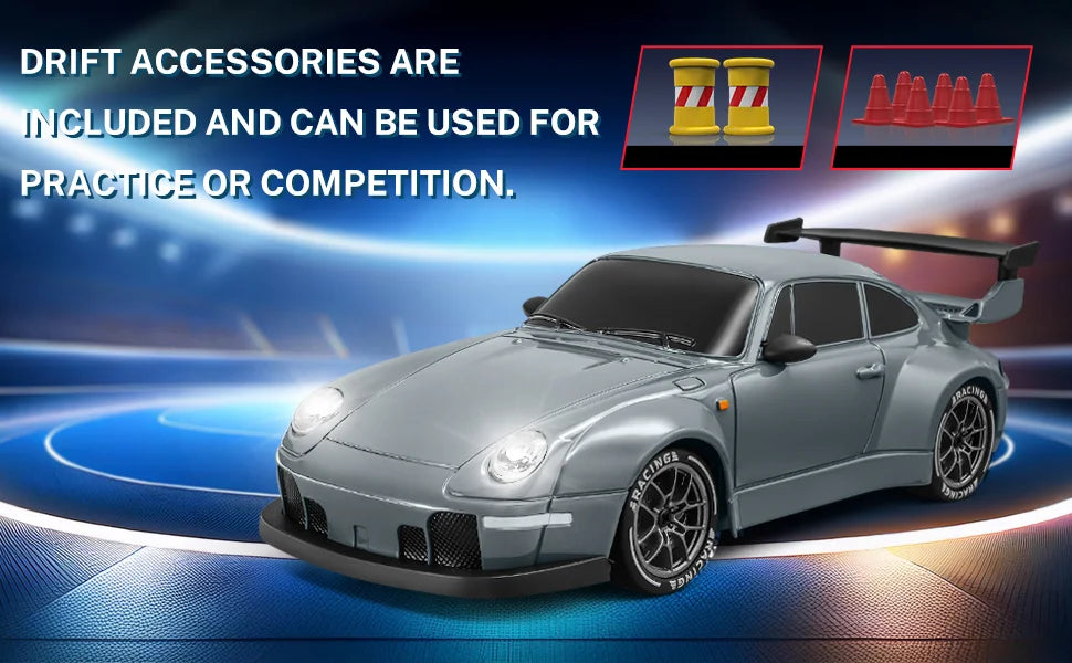 1:24 Scale 20+KM/H RC Drift Car 2.4G 4WD High Speed RC Drifting Car Remote Control Cars with LED Lights Drifting Tires Race Toys