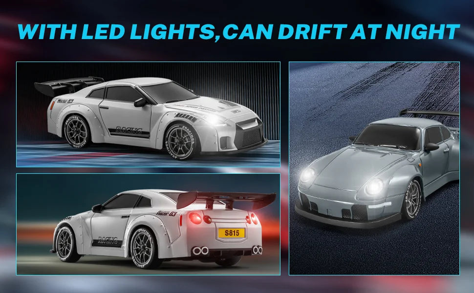 1:24 Scale 20+KM/H RC Drift Car 2.4G 4WD High Speed RC Drifting Car Remote Control Cars with LED Lights Drifting Tires Race Toys