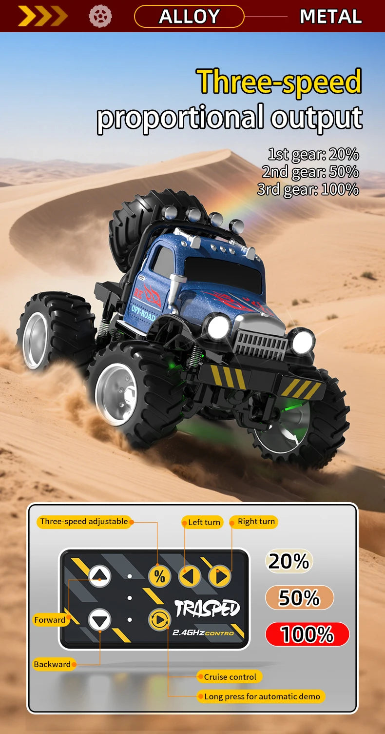 New 1:64 Rc Car Mini 2.4Ghz City Road Handle High Speed Alloy All Terrain Remote Control Car Dual Control Children's Toys Gifts