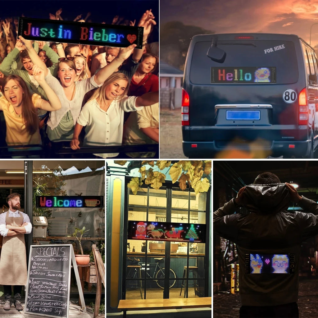 Led Eyes For Truck Led Matrix Panel RGB LED Car Panel DIY Programmable Bluetooth App Control Scrolling  Light