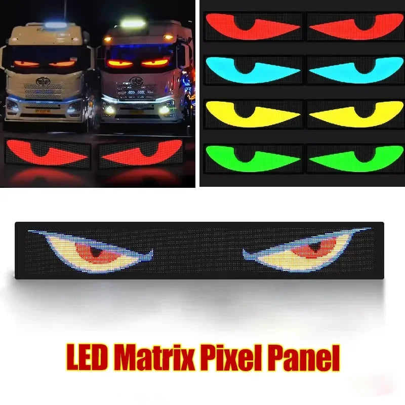Led Eyes For Truck Led Matrix Panel RGB LED Car Panel DIY Programmable Bluetooth App Control Scrolling  Light