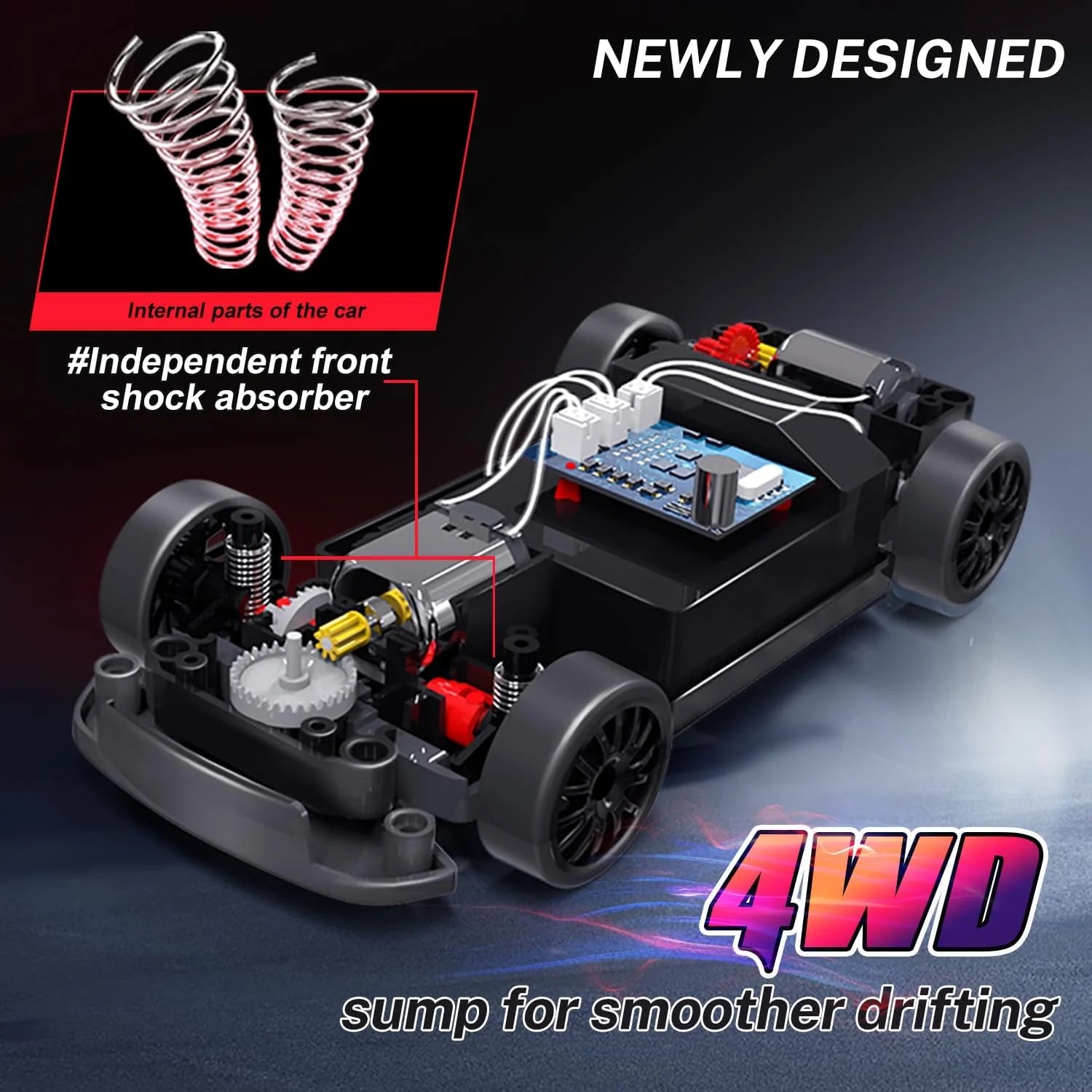 1:24 Scale 20+KM/H RC Drift Car 2.4G 4WD High Speed RC Drifting Car Remote Control Cars with LED Lights Drifting Tires Race Toys